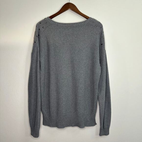 ROUTE 66 Size Large Dark Gray Knit Sweater with Studs - Picture 2 of 11